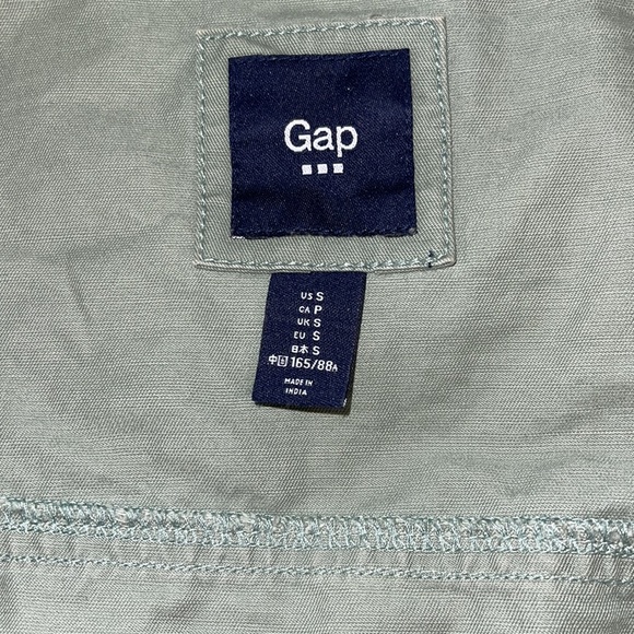 GAP Women’s Khaki Green Short Utility Douglas Fir Denim Jacket Size Small - Picture 10 of 12